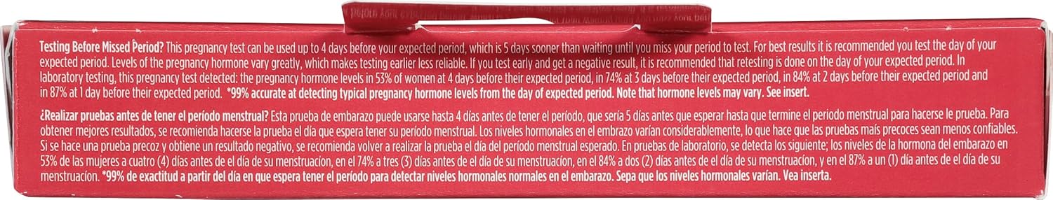 Pregnancy test packaging bottom